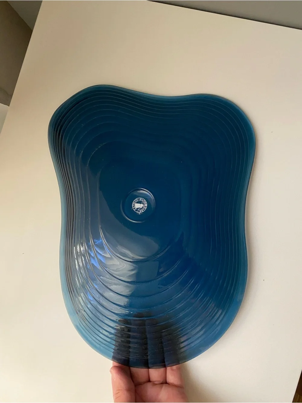 IKEA HÄCKPOPPEL decorative bowl blue 24 cm